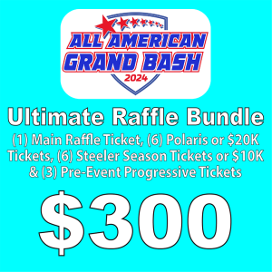 2023 (4) Steelers Season Ticket Club Seats or $10,000 Bundle Entries 13 for  $100 - All American Grand Bash