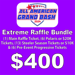 2023 (4) Steelers Season Ticket Club Seats or $10,000 Bundle Entries 13 for  $100 - All American Grand Bash